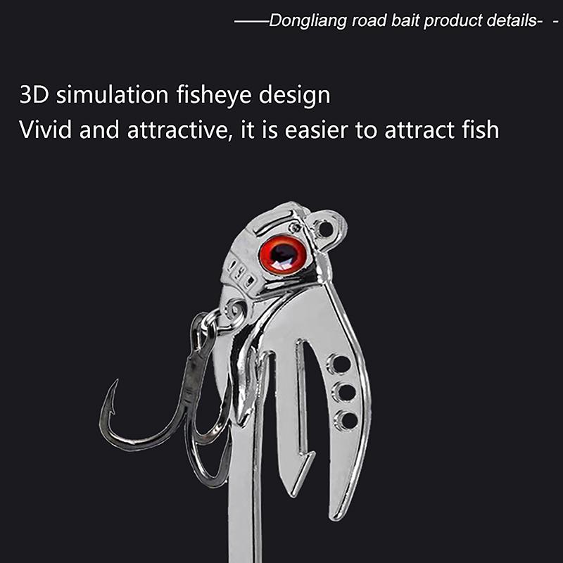 Metal Vib Fishing Lure 2-In-1 Fake Angling Baits Long Throwing Realistic 3D Eyes Fishing Baits For Catfish Bass Trout Vib Tackle