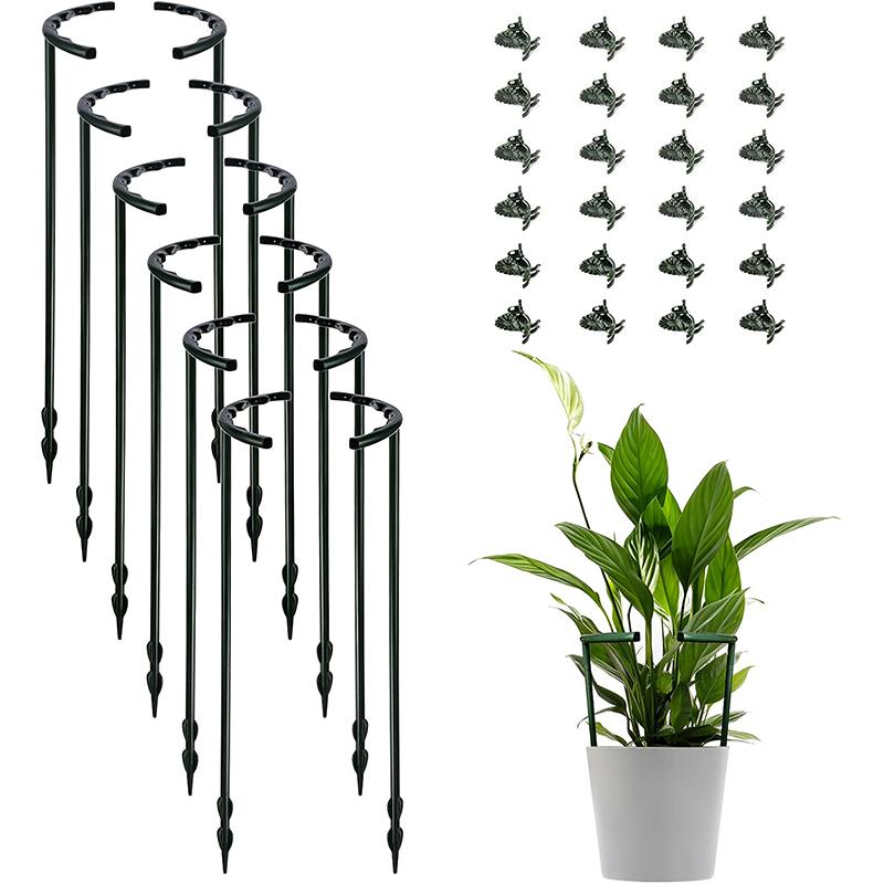 Plastic Plant Support Ring Fit for Various Plants Reusable Support Pile for Orchard Garden Potted Flower Vine Growth Support