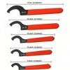 5pcs Hook Wrenches Tools Set C-Shape Spanner Anti Slip Half Moon Wrench Motorcycle Car Repair Shock Djustment Spanner Hand Tool