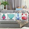 Watercolor Marine Elements Digital Printing Pillow Cover Short Plush Suitable Living Rooms Bedrooms Sofas Throw Cushion Cover