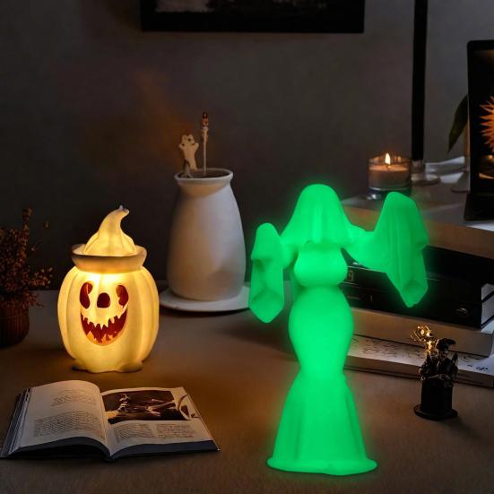 Ghost Female Figurine Gothic Ghost Bride Statue Halloween Spooky Lady Statue for Home Party Centerpiece Haunted House Decor