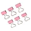 60pcs Binder Clips with Heart Shaped Handle Pink Strong Clamping Force Paper Binder Clips for Tickets Clothes
