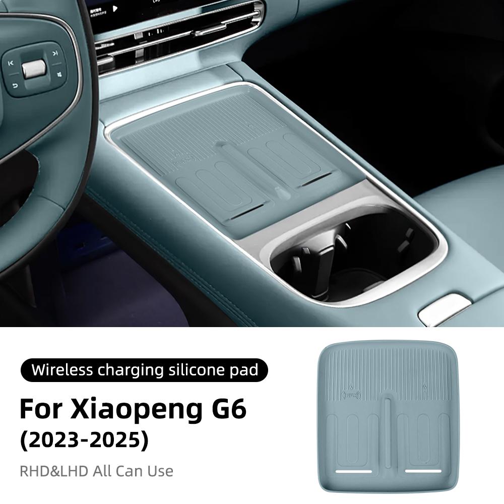 

Silicone Pad For Xpeng G6 2024 2025 Central Control Wireless Charging Anti-slip Water Cup Holder ert Pad Accessories синій