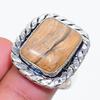 Natural Picture Jasper Gemstone 925 Sterling Silver Jewelry Ring Size 9 ZS-927