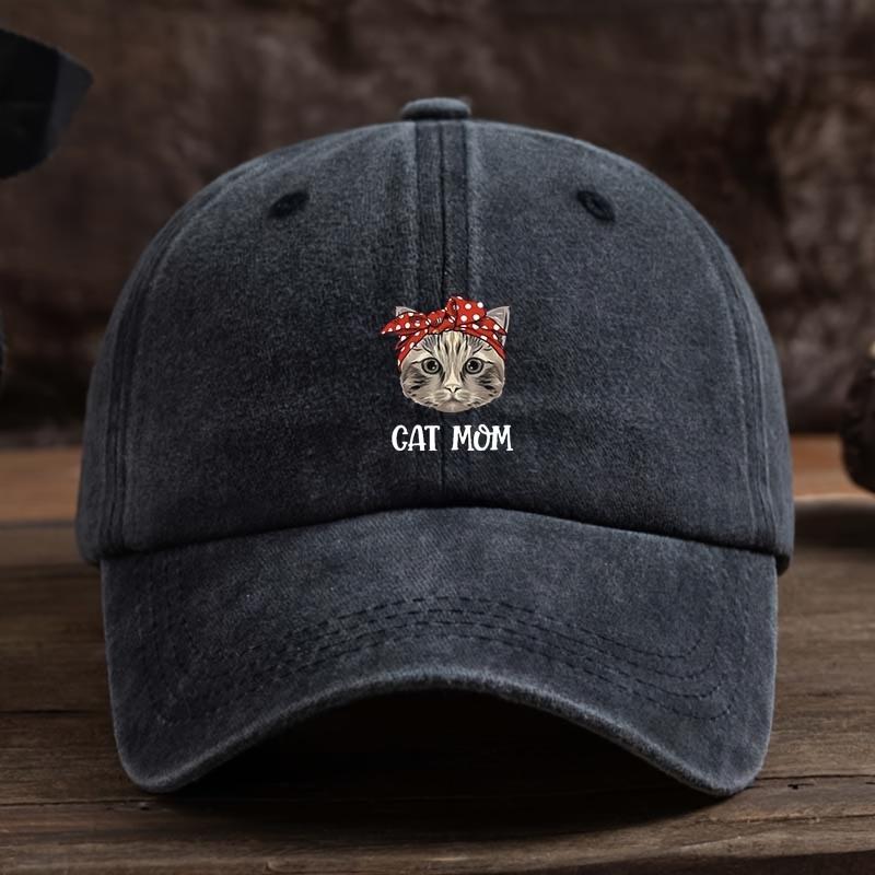 Fashionable Cat Mom Printed Baseball Hat Versatile Outdoor Leisure Fishing Hat Sunshade Duck Tongue Hat Travel Hat