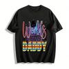 World's Coolest Daddy Print Casual Short Sleeve T-Shirt For Dad Pure Cotton T-shirt