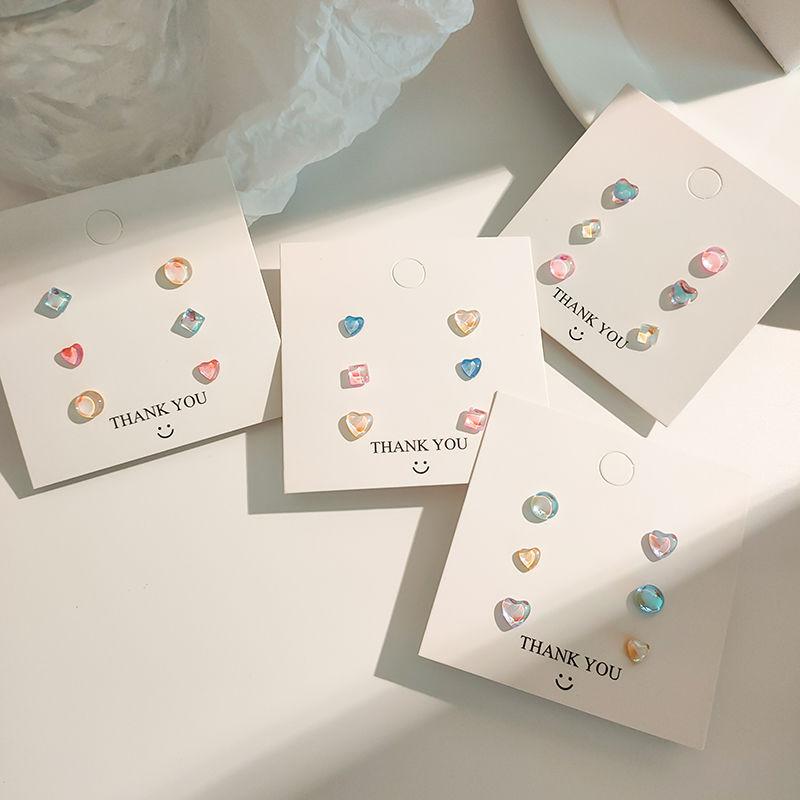 Super Flash Colorful Laser Love Stud Earrings Cute Daily Simple Earbone Studs Versatile Earrings Peach Heart Earrings Women