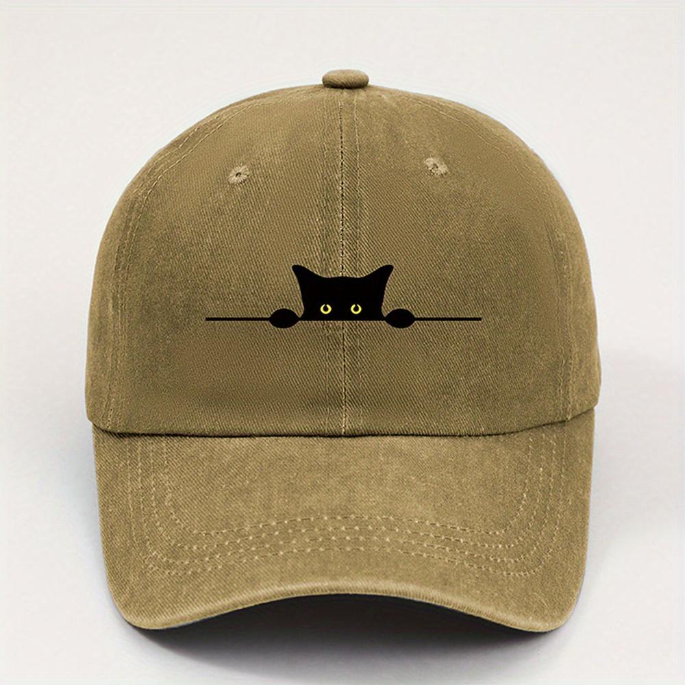 cute black cat printed baseball cap for Unisex and Women washable casual outdoor caps breathable for summer student sun hat