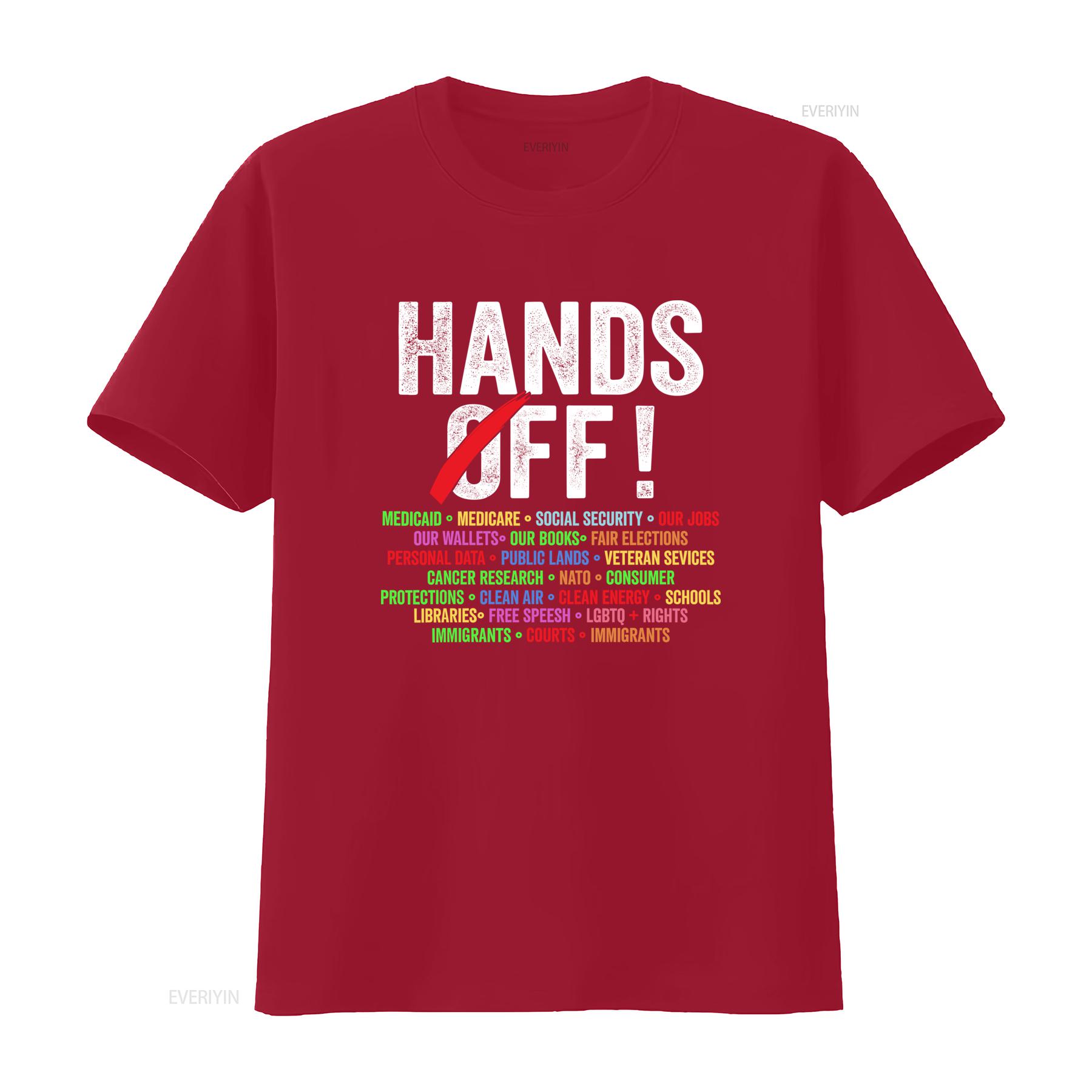 Hands Off Protest Social Security Medicare Medicaid Our Jobs Wallets Books Fair Elections T Shirt vintage Washed Stretched S