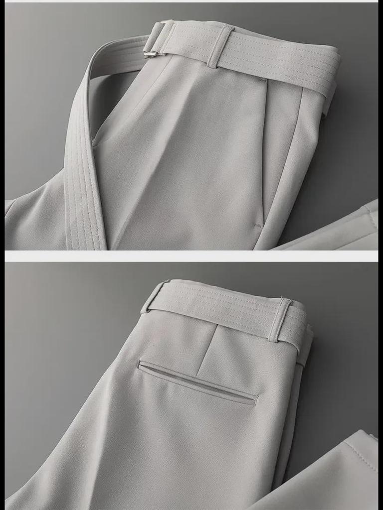 Men's Slim Fit Trendy Summer Drape Trousers - 2023 Nine Point Casual Suit Pants, Thin Section