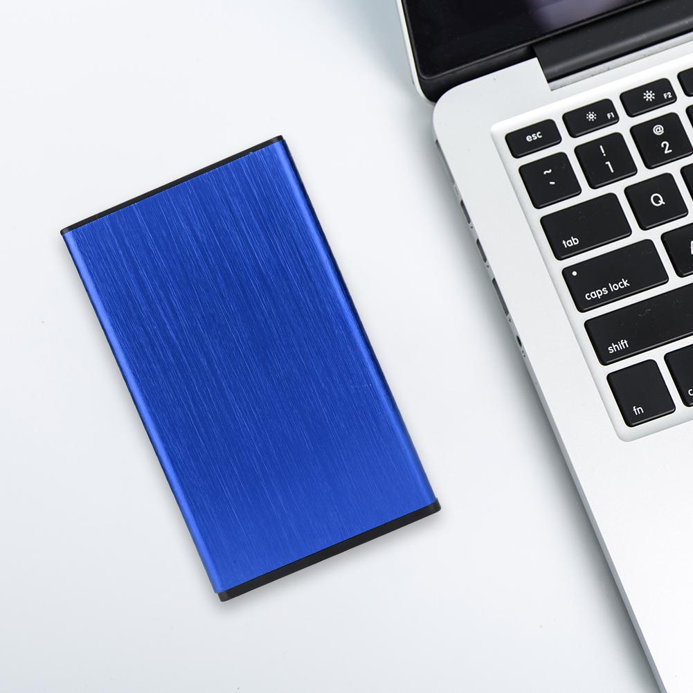 2.5inch USB2.0 Notebook External Mobile Hard Disk Case Box Aluminum Alloy Brushed Fit for 2TB HDD SSDBlue  (Not Inclube
