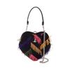 Belle Logo Classic Viscose Acetate Heart Bag Women Handbags 4B01000CWW012DN103