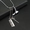 Unisex Hair Dryer Scissors Comb Pendant Chain Necklace Barber Kit Hairdresser Gift