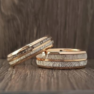 European and American Fashion Exquisite 6/8mm Women's Couple Rings Simple Personality Engagement Band Zircon Gift