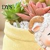 Unique Resin Craft Pot Cute Lamb Planter, Cartoon Sheep Carring Bag Plant Pot, Succulents for Home Office Small Flower Succulents, Houseplants,