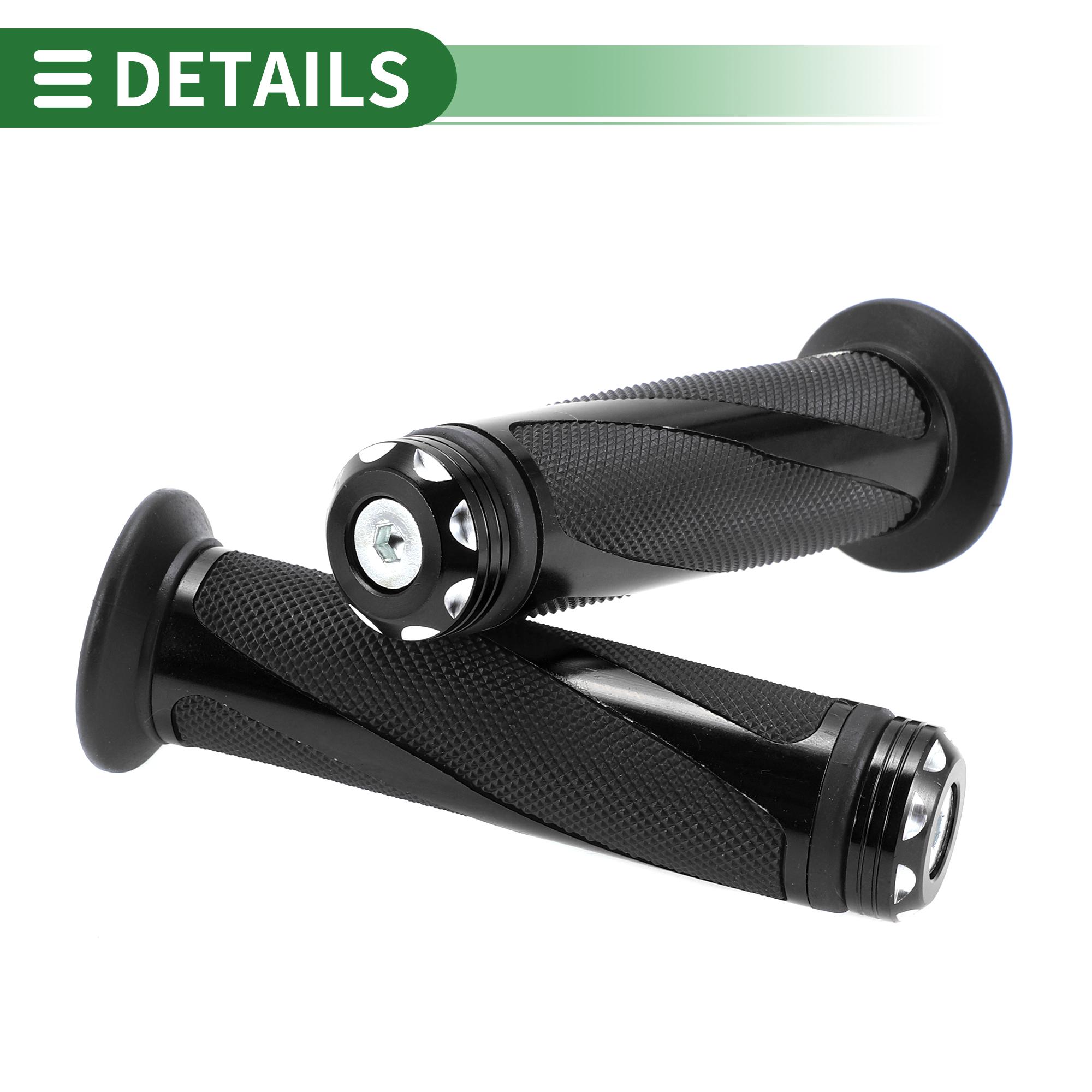 Motoforti Universal Motorcycle Hand Grips Cover Rubber Aluminum Alloy Handlebar Cover for Motorcycle Scooter Bicycle ATV