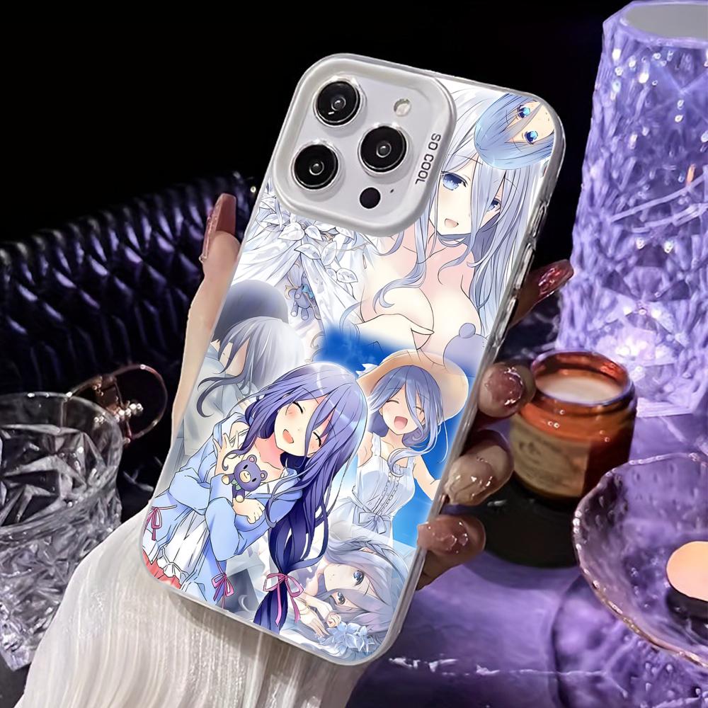 

Date a Live Mio Takamiya White Translucent Mobile Phone Case for iPhone 17 16 15 14 13 12 11 X XR XS Air Pro Max Plus Colorful iPhone 16 Plus