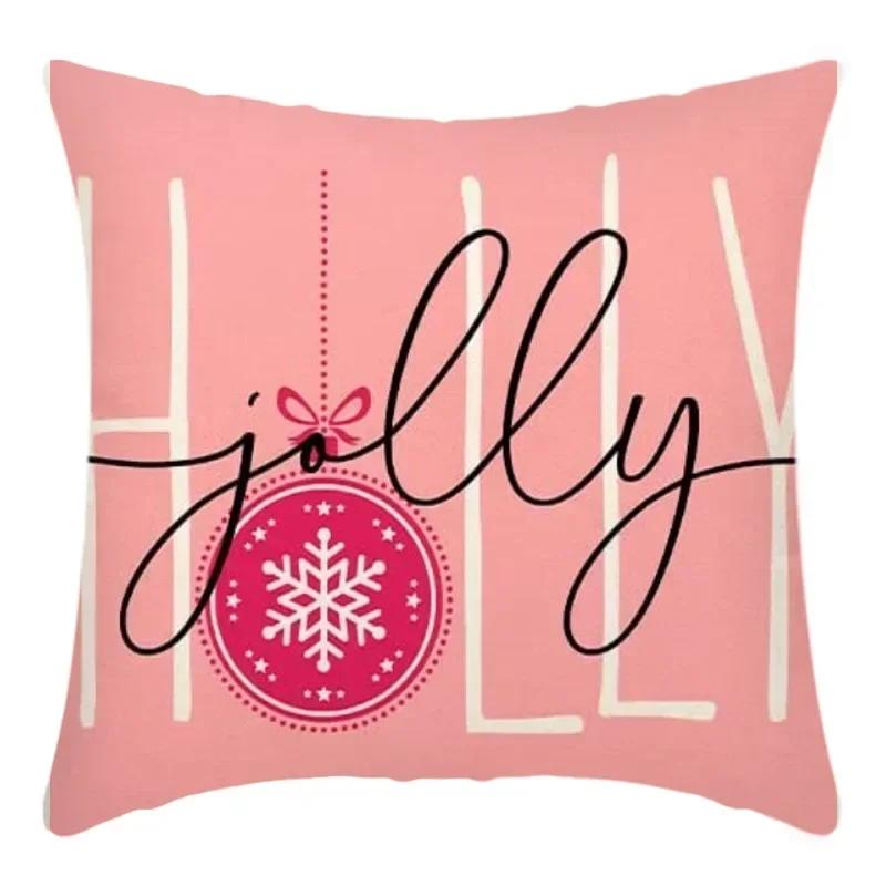 40/45cm Christmas  Cotton Linen Decorative Navidad Elk Snowman Santa Tree Cushion Cover Sofa Pillow Case