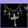 Bohemian Heart Cross Necklace With Geometric Alloy Pendant For Women