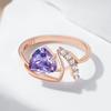 Sparkling Purple Natural Zircon Ring For Women Fashion  Rose Gold Color Party Accessories Daily Vintage Jewelry