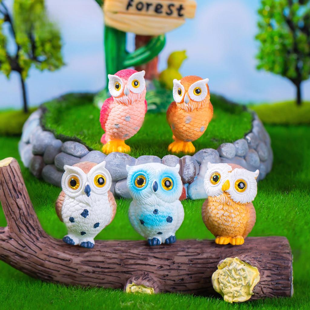 Adorable Resin Owl Figurine Miniature Garden Decor Cute Cartoon Animal Craft