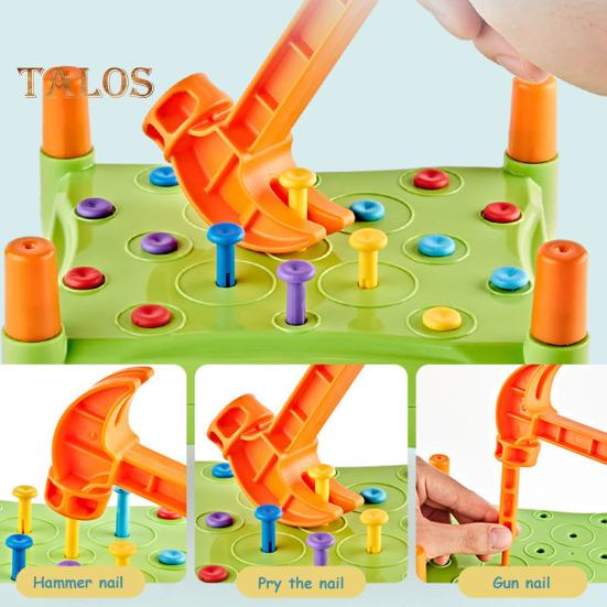 Juguete de Tablero de Golpear Uñas para Bebés con Bolsa de Almacenamiento de Martillo Habilidades Motoras Finas Concentración Entrenamiento de Fuerza Niños Pequeños Educativo Tablero de Clavijas de Doble Cara