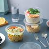 Temeiju Disposable Round Transparent Lunch Boxes, Thickened with Lids, Picnic Takeout Containers, Fruit Bento Boxes, 50 Sets of 1000 Pieces