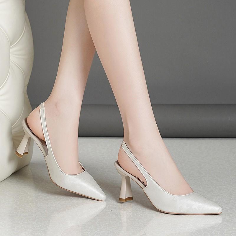 

Мода 2024 Лето Новые Модные Однотонные Заостренные Босоножки С Небольшим Носком Для Женщин Носят Удобные Высокие Каблуки На Открытом Воздухе 37 бежевый