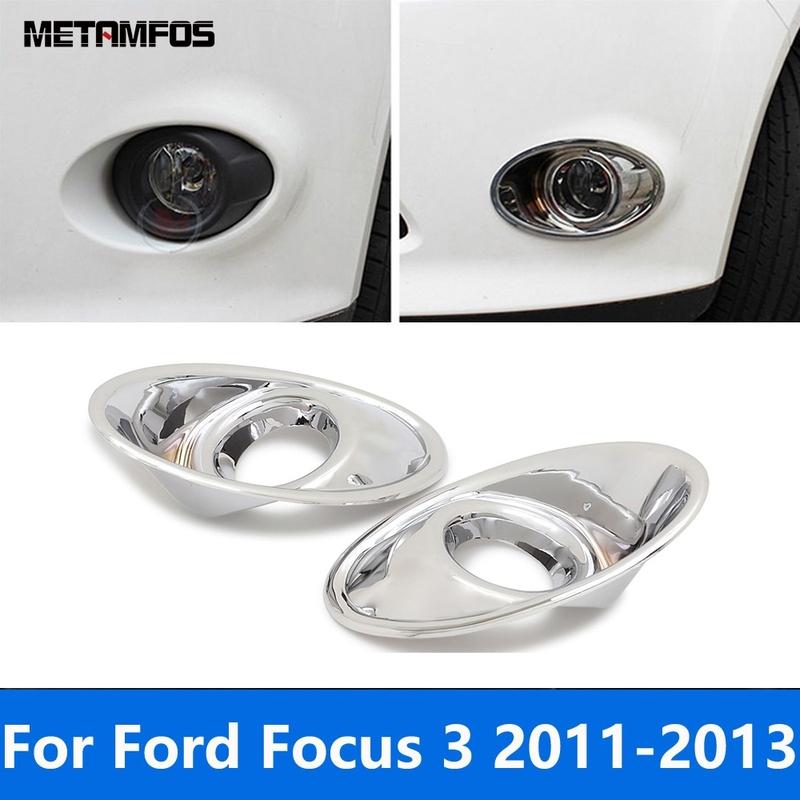 For Ford Focus 3 2011 2012 2013 Chrome Front Fog Light Lamp Cover Trim Foglight Frame Protector Exterior Accessories Car Styling