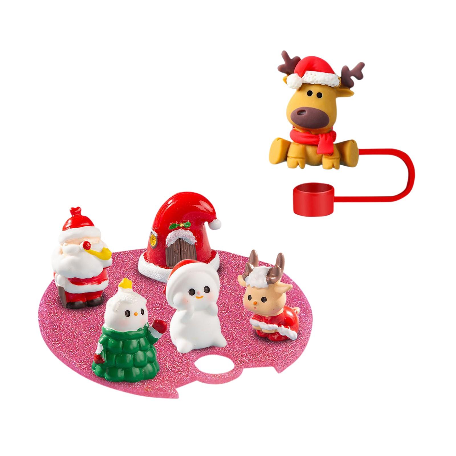 

Фиксированная табличка для крышки стакана 40 унций Micro L с украшением из 10-миллиметрового силикона, рождественская этикетка для крышки стакана с соломинкой, подходит для 40 унций One Size