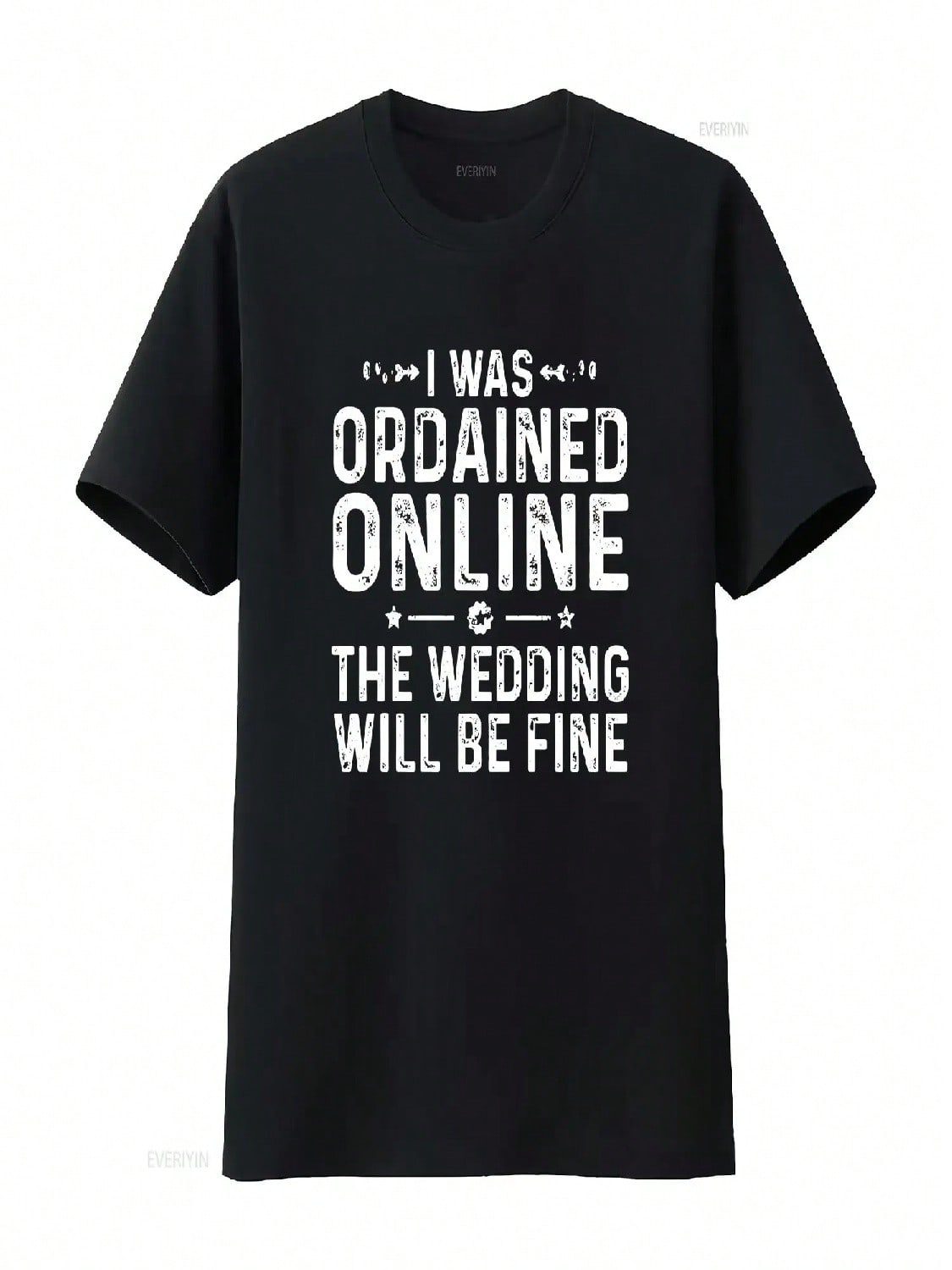 Ordained Online Wedding OfficianT T Shirt Minister Marriage  Vintage Washed Casual Soft Stretched Top For Everyday Wear S разноцветный
