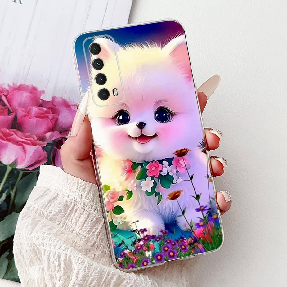 For Huawei Y7a Case PSmart 2021 Cute Cat Fashion Painted Cover Soft Slim Phone Case For Huawei P Smart 2021 Y 7a HuaweiY7a Shell