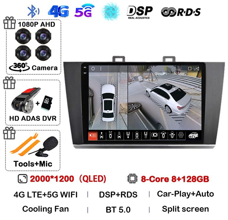 Android 14 Carplay Auto Car Radio For Subaru Outback Legacy 2014 2015 2016 2017 2018 Multimedia Player GPS 4G WIFI Stereo BT DSP