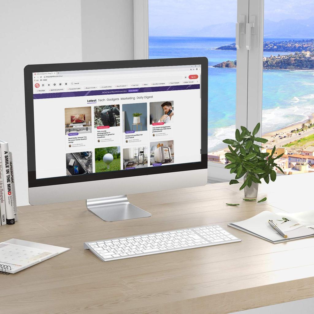 IClever Bezdrátová USB JIS Japonská Tenká s Numerickou Kompaktní Plně Hliníková Vzdálená Práce z Windows Japonský Návod Stříbrná GKJ22S Klávesnice,