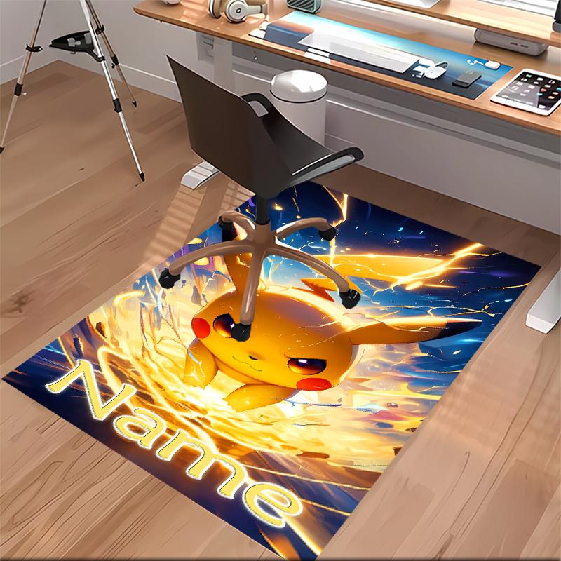 Custom personalization Pokémon Pikachu Print Area Rug - Soft, Washable Non-Slip Indoor Mat,Living Room,Home&Office Decorative Rug