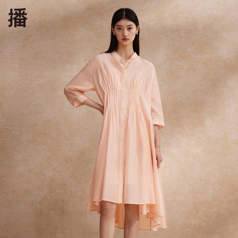 

Broadcast Elegant Stand Collar Long Sleeve A-Line Shirt Dress BDR2LD1435 M