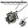Punk Vintage Medusa Anhänger Halskette, Griechische Mythologie Schlangenkopf 60cm Kette Zinklegierung Unisex Modeschmuck