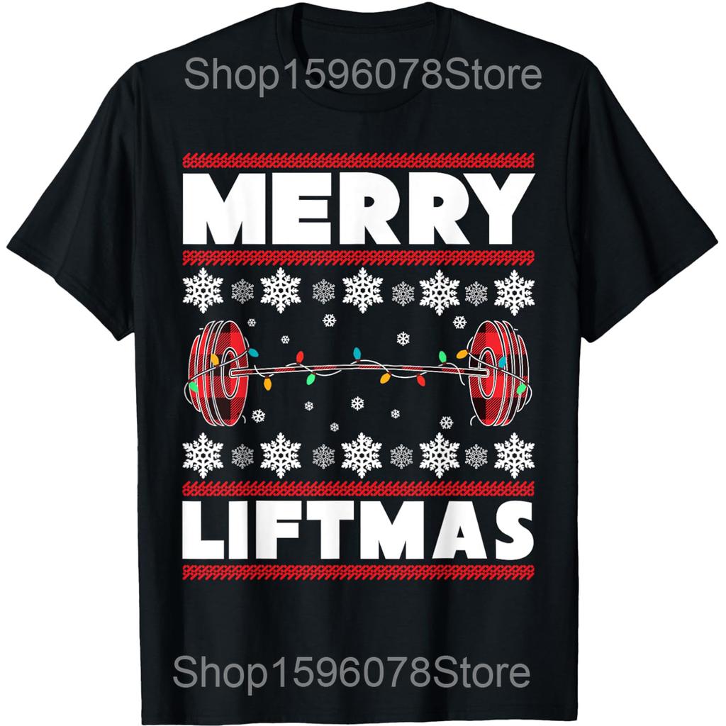 Gingershred Funny Gingerbread Man Gym Bodybuilding Christmas T Shirts Men Humor Streetwear Short Sleeve Unisex Loose Clothing