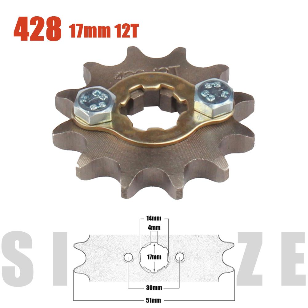 428# 17mm Front Engine Sprocket 10 11 12 13 14 15 16 17 18 19T Tooth For Dirt Pit Bike ATV Quad Go Kart Buggy Scooter Motorcycle