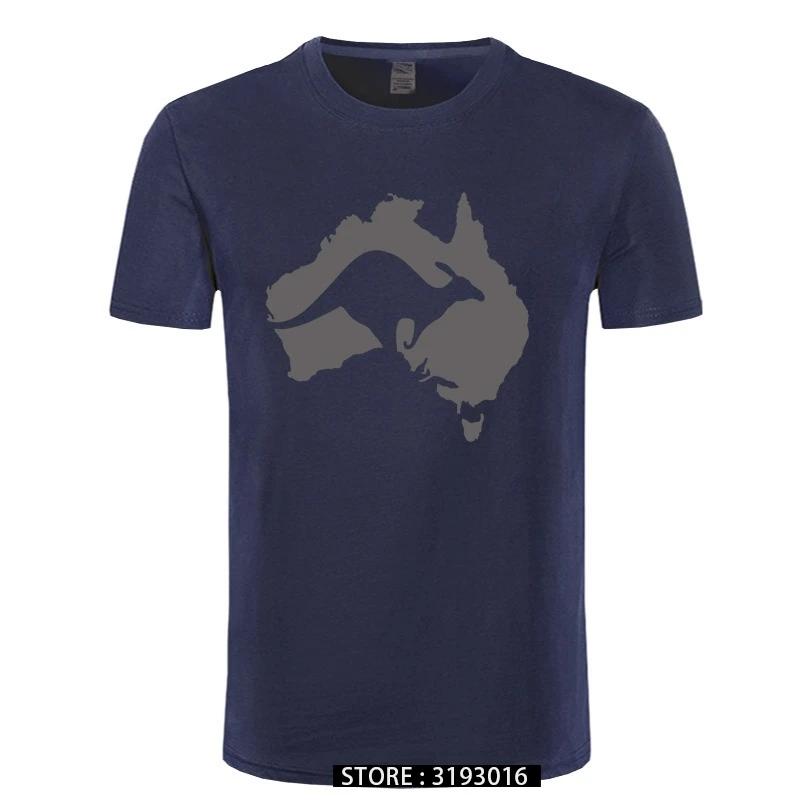 Cool Australia Map Kangaroo T Shirt Men Cotton Oneck Hip Hop Tops Harajuku Streetweaarr Australia Tshirt