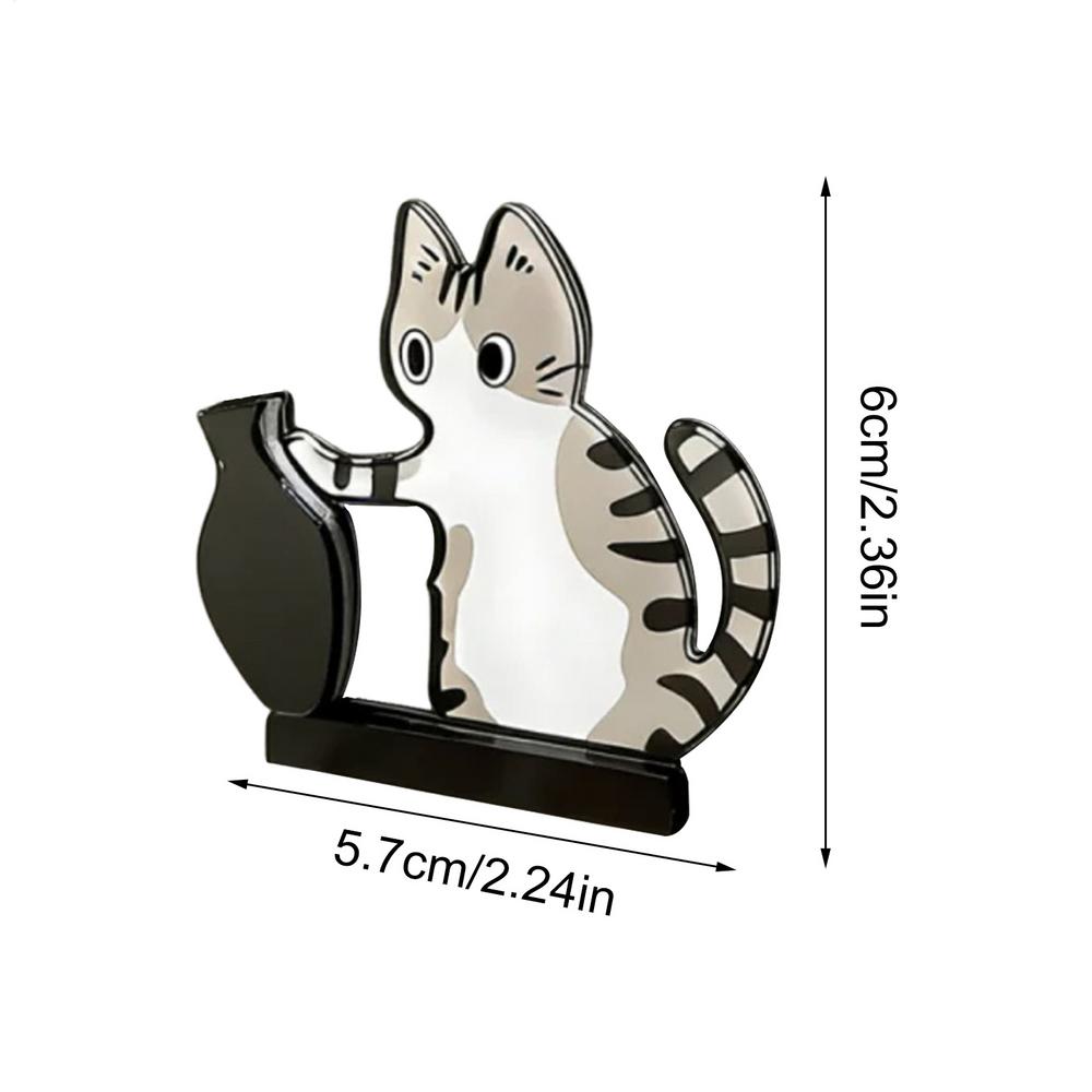 Cat Whisker Keepsake Magnet Kitten Pushing A Vase Acrylic Refrigerator Magnet Kitten Whisker Organizer Magnetic Decor Sticker