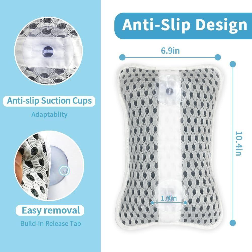 Slip Resistant Bath Pillows Waterproof Pillows New Shower Pillows  for Tub