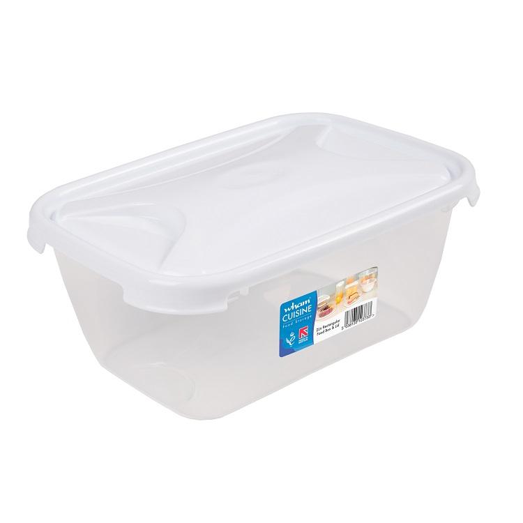 Wham Cuisine Rectangular Food Storage Box White Lid 2L
