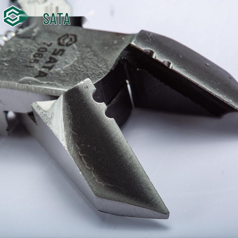 SATA 70651 6-Zoll-Industrie-Elektrikerzange – Multifunktionales Abisolier- und Schneidwerkzeug