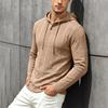 Men's Hooded Cable Knit Pullover Sweatshirt Casual Long Sleeve Fall Winter Outerwear