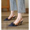 Fashion 2025 Summer High Heel Pointed Toe Women Sandals  Fashion Butterfly-knot Singbacks Shoes Elegant Stripper Party Sandalias