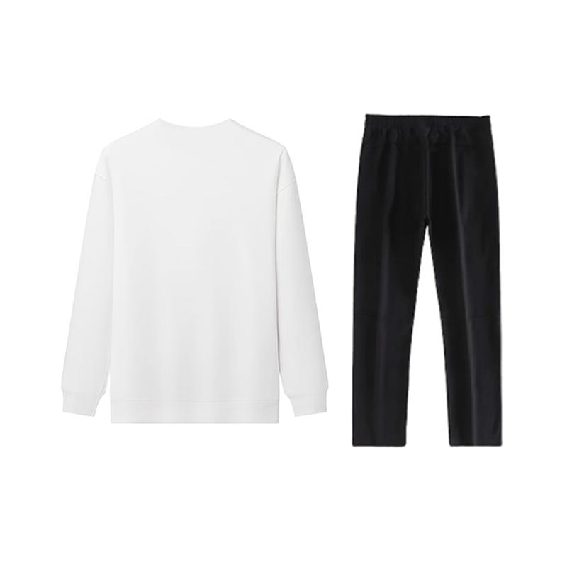 Li-Ning Letter Print Simple Versatile Round Neck Pullover Long Sleeve Long Pants Casual Sports Suit Unisex Suit YTLV113-3+AKL81-1