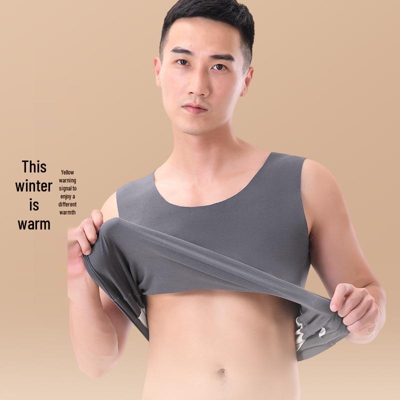 Men's Slim Fit Seamless Plus Size Thermal Vest for Autumn and Winter