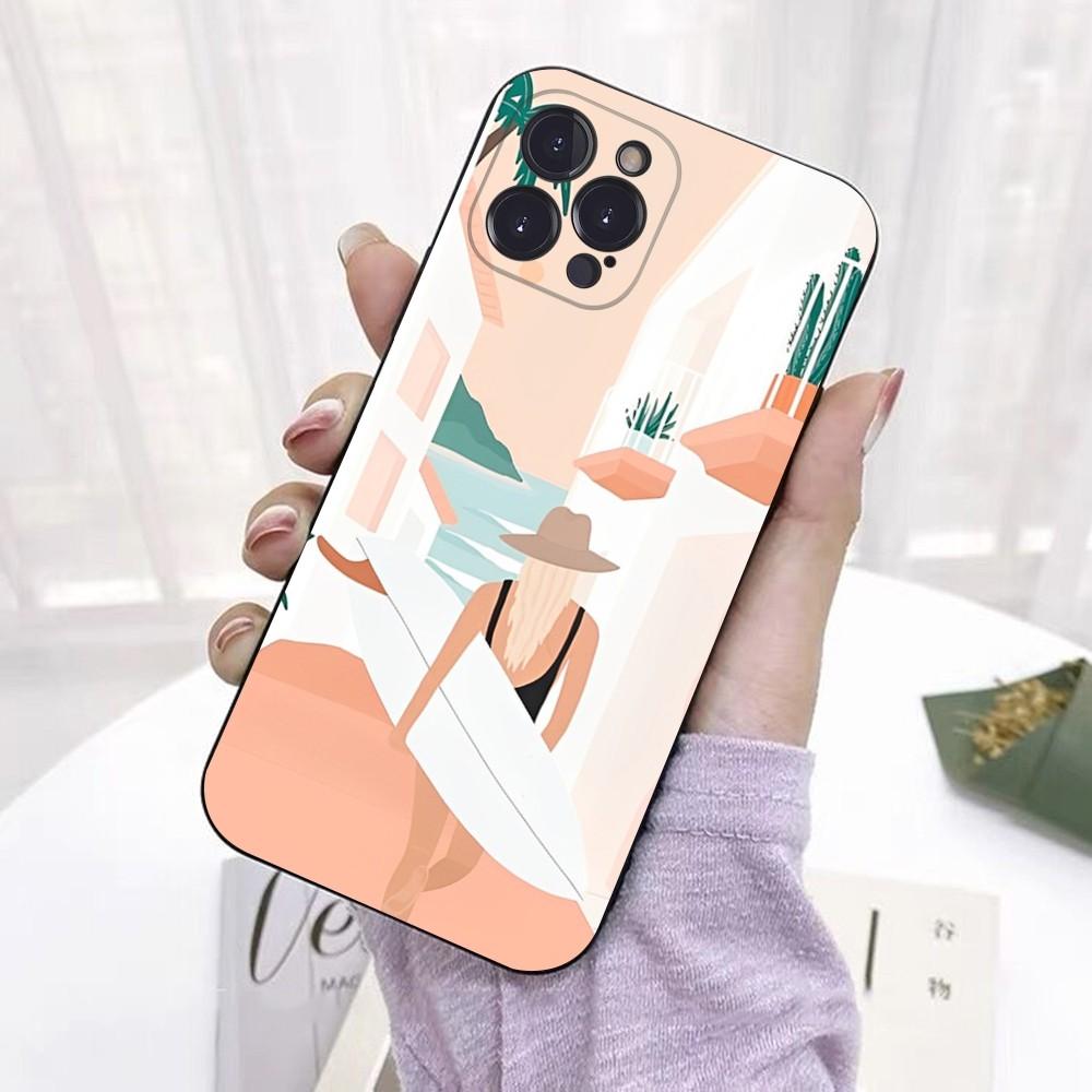 Surf Girls Phone Case For iPhone 15 6 7 8 Plus 11 12 13 14 Pro SE 2020 MAX Mini X XS XR Back Funda Cover