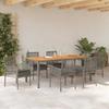 Garden Dining Set 7 pcs Grey Poly Rattan